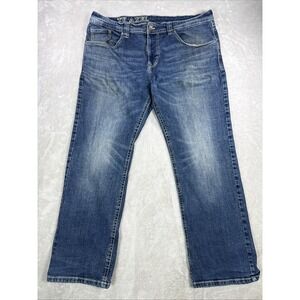 TK Axel Jeans Mens Size 38x30 Blue Relaxed Bootcut Denim Medium Wash Casual